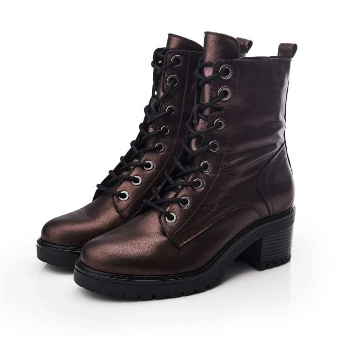 Bellzie Pewter Metallic Leather 2 Bellzie Pewter Metallic Leather - Image 2