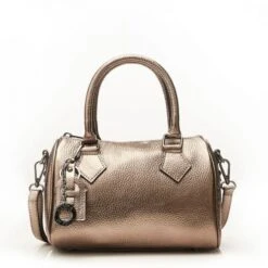 Bowlette Bag Pewter Metallic Leather