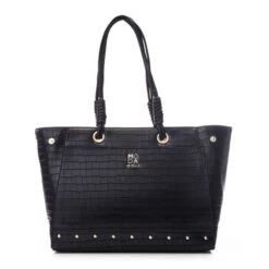 Braidy Bag Black Croc Print Porvair