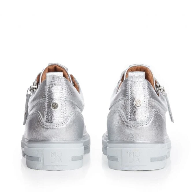 Brayleigh Silver Metallic Leather 4 Brayleigh Silver Metallic Leather - Image 4