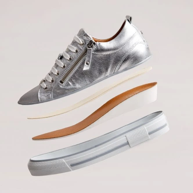 Brayleigh Silver Metallic Leather 2 Brayleigh Silver Metallic Leather - Image 2