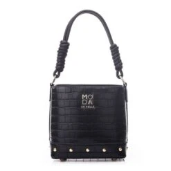 Cindy Bag Black Croc Print Porvair