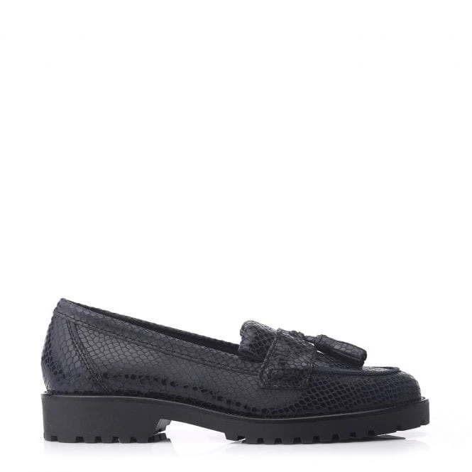 Eliona Navy Snake Print Leather 1 Eliona Navy Snake Print Leather