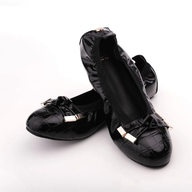 Fellicity Black Patent Mocc Croc 4 Fellicity Black Patent Mocc Croc - Image 4