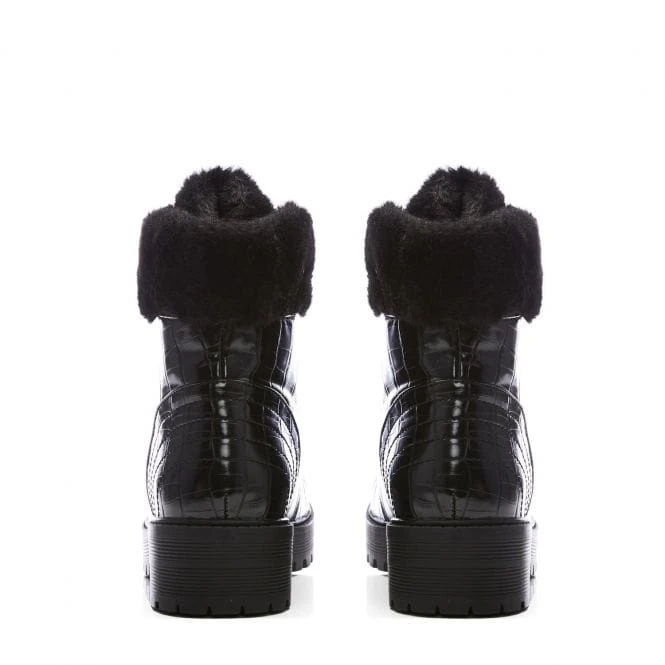 Franzina Black Patent Mocc Croc 4 Franzina Black Patent Mocc Croc - Image 4