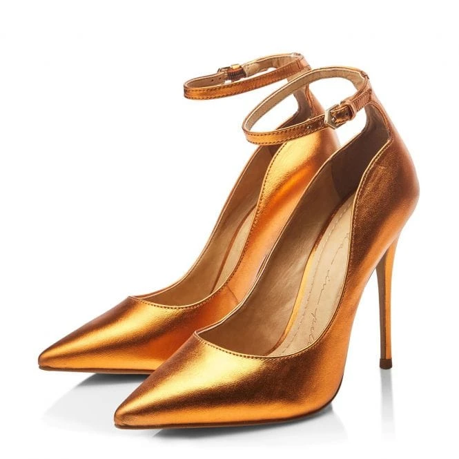 Jeylani Orange Metallic Leather 2 Jeylani Orange Metallic Leather - Image 2