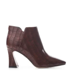 Katriona Dark Brown Patent Mocc Croc