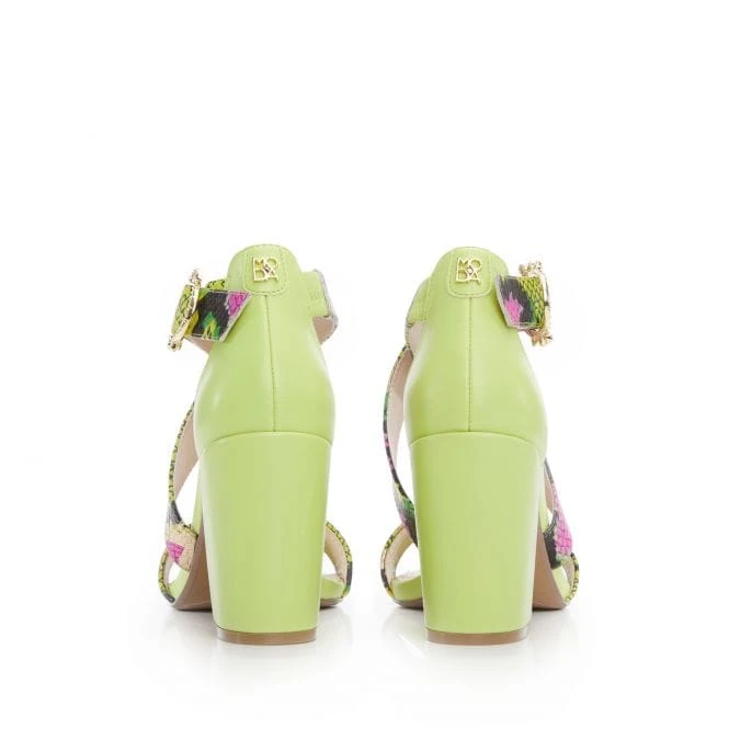 Loral Lime Green Snake Print Leather 3 Loral Lime Green Snake Print Leather - Image 3