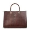 Marisa Bag Dark Brown Croc Print Porvair