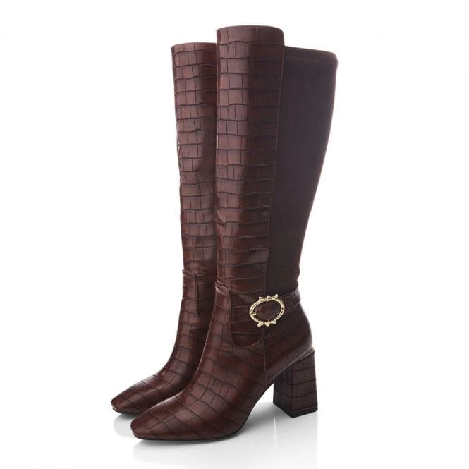 Saretta Brown Patent Mocc Croc 2 Saretta Brown Patent Mocc Croc - Image 2