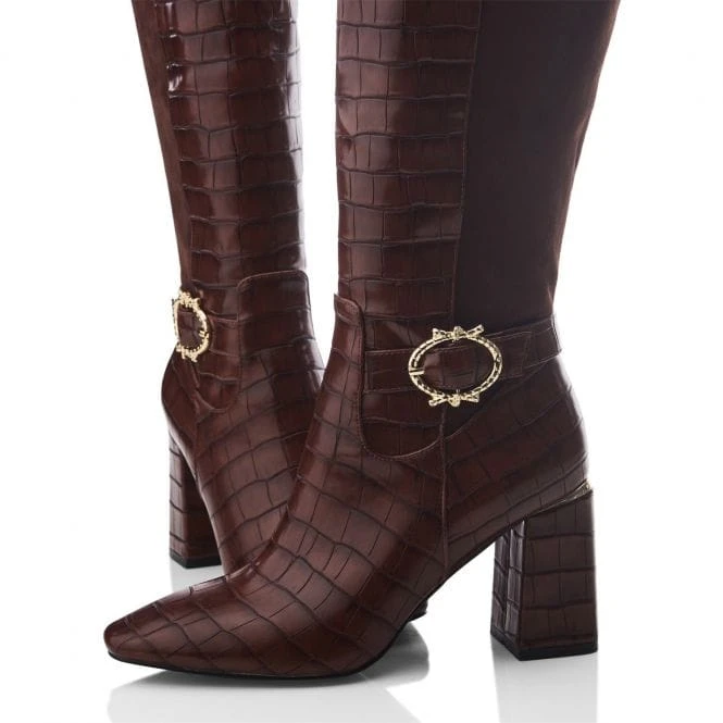 Saretta Brown Patent Mocc Croc 4 Saretta Brown Patent Mocc Croc - Image 4